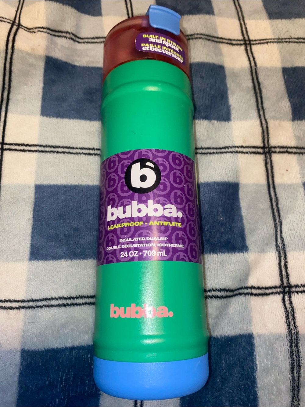 Bubba 24 oz Insulated Water Bottle in Teal with Blue Accents